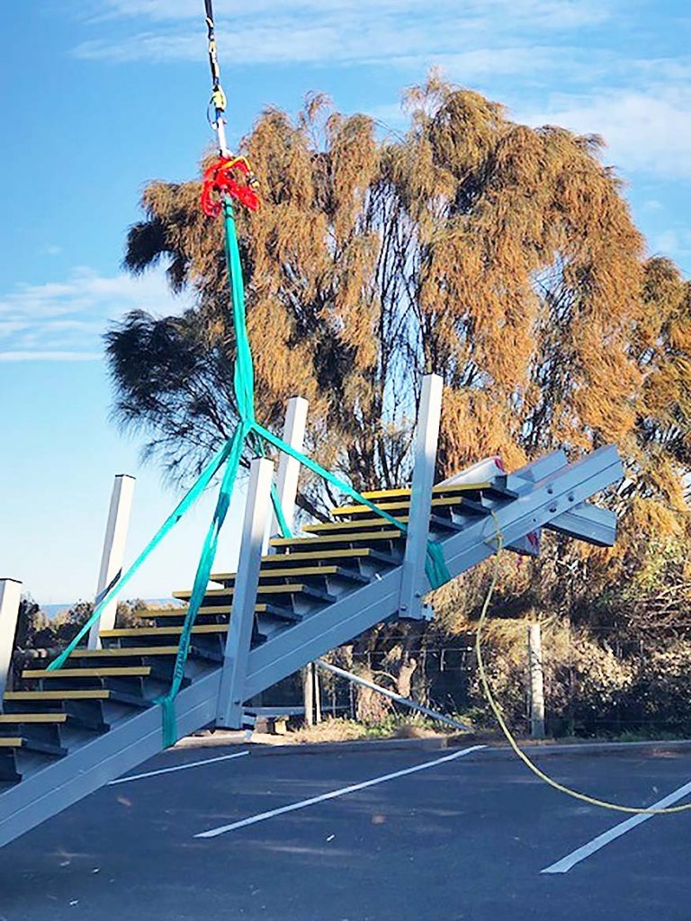 Jan Juc beach access steps installation