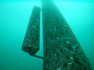 Navigational beacon Port Phillip Bay under water